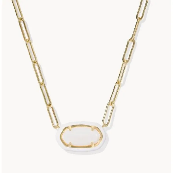 Kendra Scott Elisa Enamel Frame Paperclip Necklace Puckett's Fine Jewelry Benton, KY