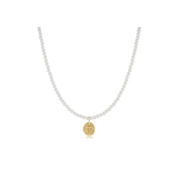 ENEWTON NECKLACE - 17" CHOKER CLASSIC PEARL 3MM BEAD - INSPIRE GOLD CHARM Puckett's Fine Jewelry Benton, KY