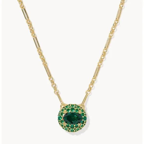 Kendra Scott Bella Short Necklace With Dark Green Stone Puckett's Fine Jewelry Benton, KY