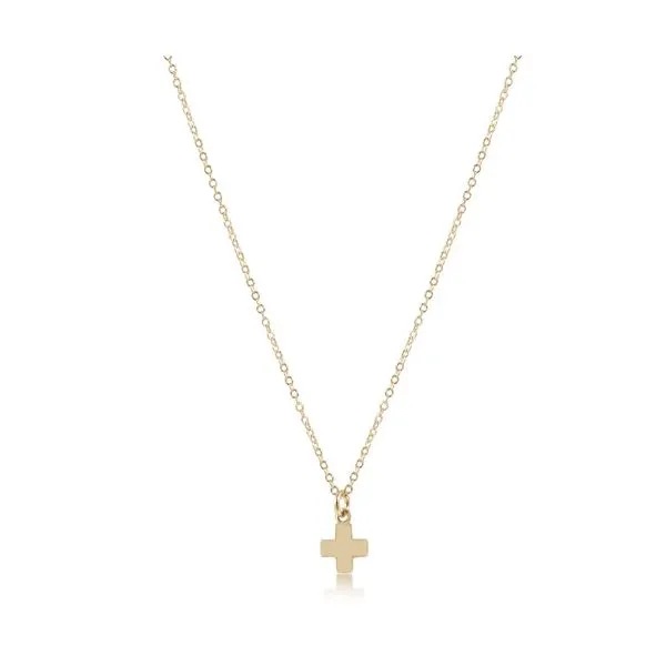 E NEWTON 16" NECKLACE GOLD CLASSIC BEADED SIGNATURE CROSS GOLD-3MM Puckett's Fine Jewelry Benton, KY
