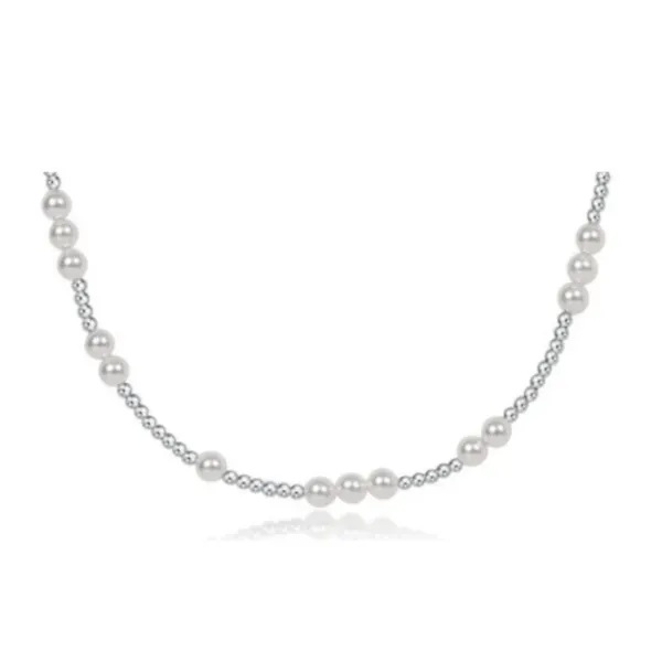 E NEWTON 17" CHOKER SIMPLICITY CHAIN STERLING - 4MM PEARL Puckett's Fine Jewelry Benton, KY