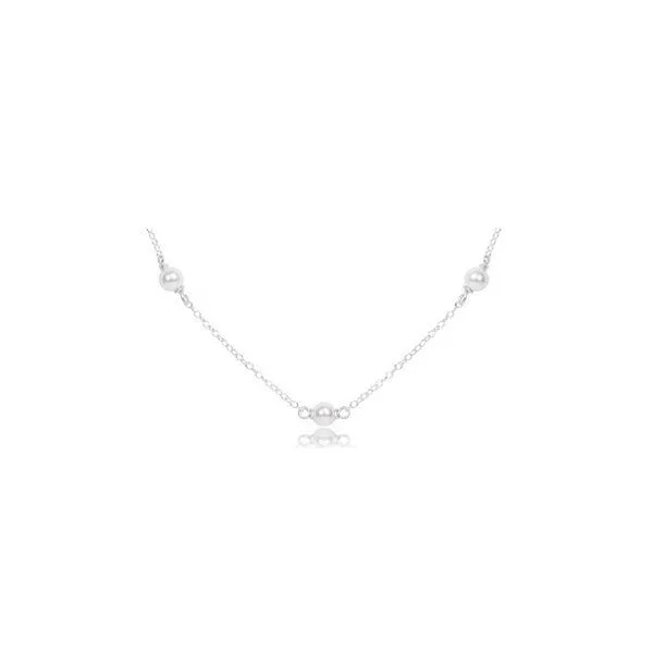 E NEWTON 15" CHOKER SIMPLICITY CHAIN STERLING - 4MM PEARL Puckett's Fine Jewelry Benton, KY