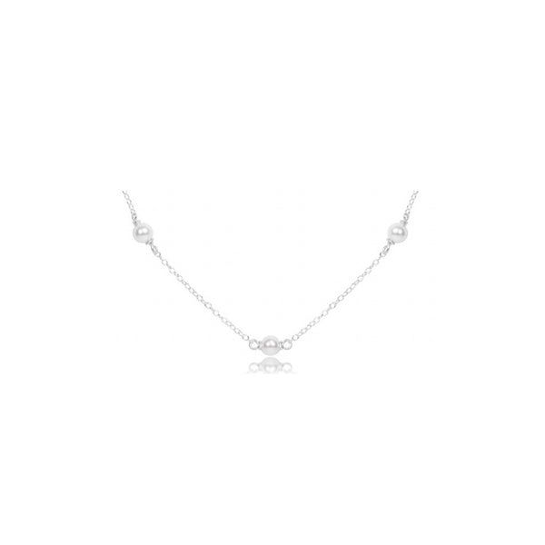 E NEWTON 15" CHOKER SIMPLICITY CHAIN STERLING - 4MM PEARL Puckett's Fine Jewelry Benton, KY