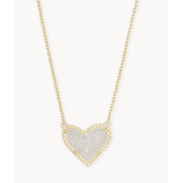 Kendra Scott Ari Heart Short Pendant Irridecent Drusy Puckett's Fine Jewelry Benton, KY