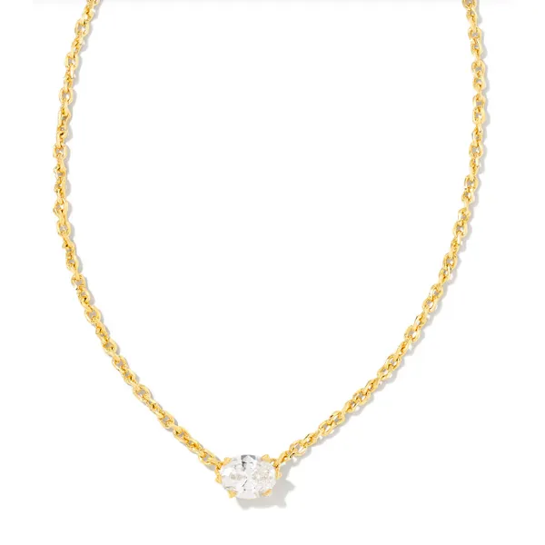 Kendra Scott Cailin Crystal Pendant Necklace; Gold Metal White CZ Puckett's Fine Jewelry Benton, KY