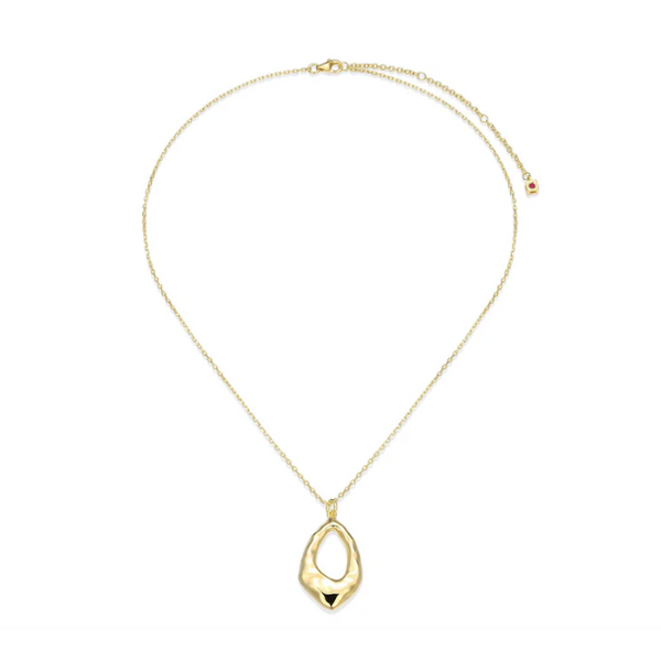 Elle Sterling Silver/Yellow Gold Plated Celeste Necklace, Organic Hammered Shape, 17"+3" Extension Puckett's Fine Jewelry Benton, KY