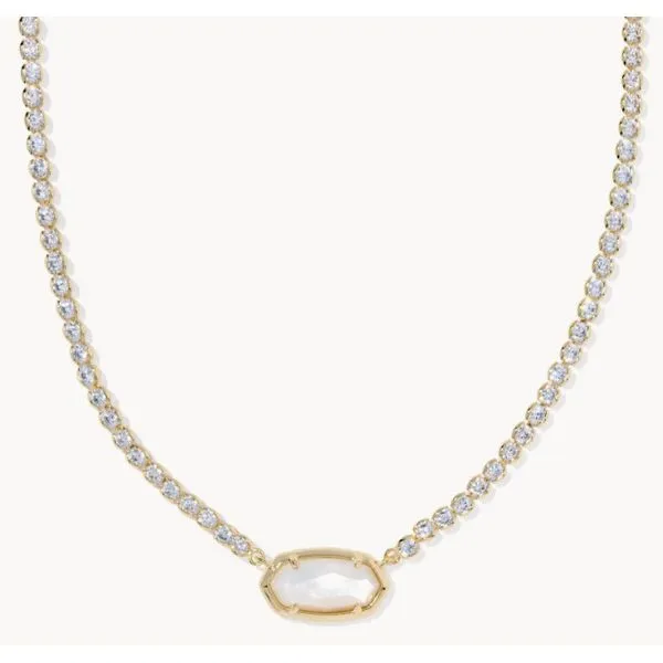 Elisa Tennis Gold Necklace - Ivory Mother of Pearl Puckett's Fine Jewelry Benton, KY