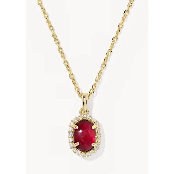 Kendra Scott Daphne Gold Crystal Frame Short Burgandy Illusion Pendant Necklace Puckett's Fine Jewelry Benton, KY