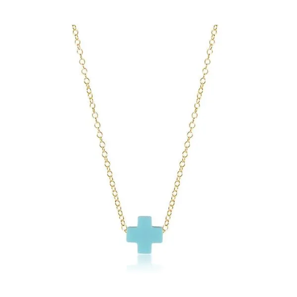 E NEWTON 16' SIGNATURE CROSS NECKLACE--TURQUOISE Puckett's Fine Jewelry Benton, KY