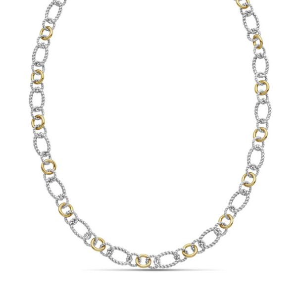 Phillip Gavriel Sterling Silver & 18K Link Necklace, 18" Puckett's Fine Jewelry Benton, KY