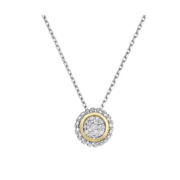 Phillip Gavriel Sterling Silver & 18K Diamond Pendant on 18' Cable Chain, .08CT TWT Puckett's Fine Jewelry Benton, KY