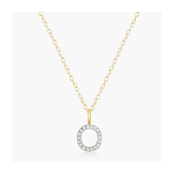 Monte Luna Intitial Necklace, "O" Sterling/Yellow Gold Plated With Lab Grown Diamond Puckett's Fine Jewelry Benton, KY