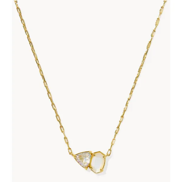 TATUM GOLD SHORT PENDANT NETURAL MIX NECKLACE Puckett's Fine Jewelry Benton, KY