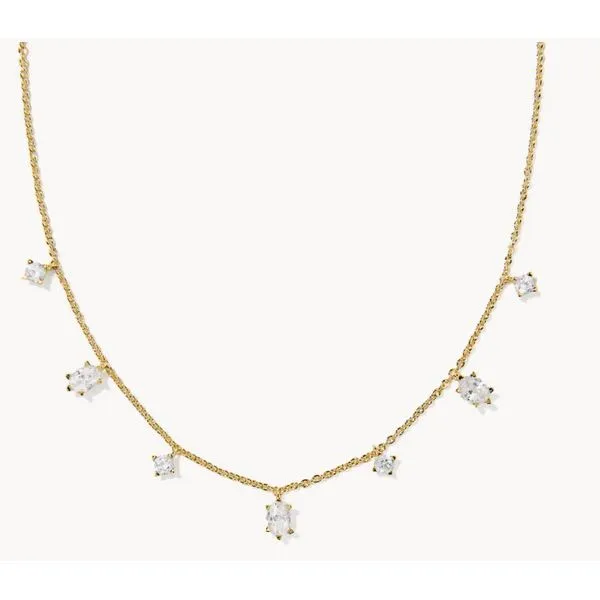 Kendra Scott Cailin Strand Necklace Gold Tone White Cubic Zirconia Puckett's Fine Jewelry Benton, KY