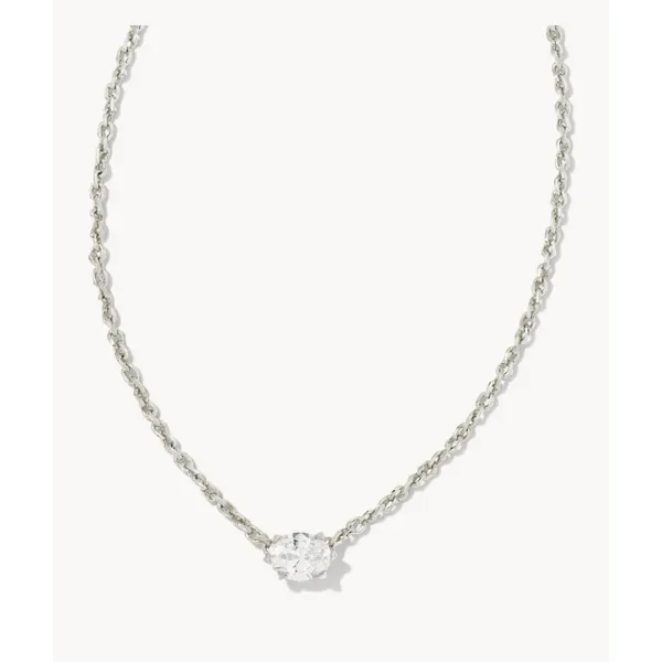 Kendra Scott Cailin Necklace Silver Tone with White CZ Puckett's Fine Jewelry Benton, KY