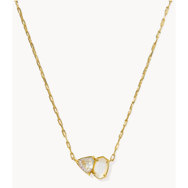 TATUM GOLD SHORT PENDANT NETURAL MIX NECKLACE Puckett's Fine Jewelry Benton, KY