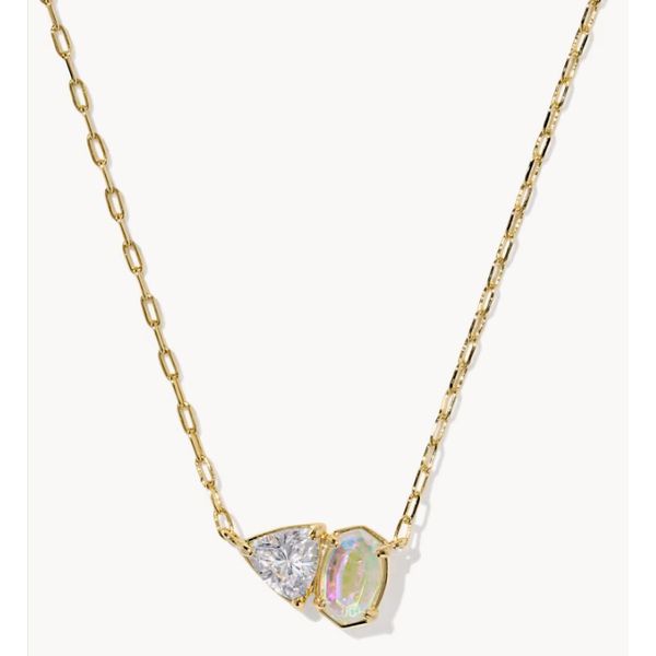 Kendra Scott Tatum Short Pendant Gold White CZ Mix Puckett's Fine Jewelry Benton, KY