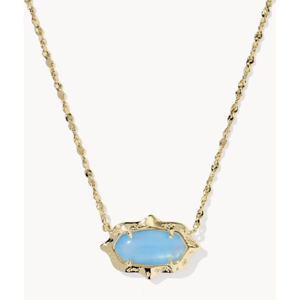 Kendra Scott Elisa Scallop Necklace Gold Sky Blue Iridescent Abalone Puckett's Fine Jewelry Benton, KY