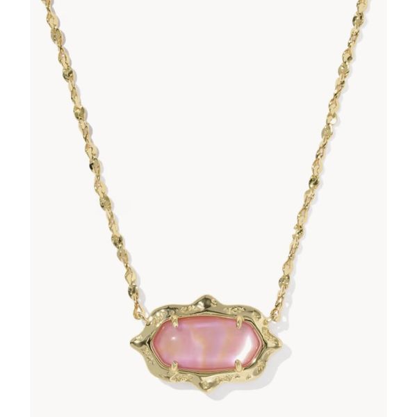 Kendra Scott Elisa Scallop Necklace Gold Light Pink Iridescent Abalone Puckett's Fine Jewelry Benton, KY