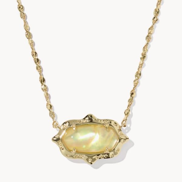 Kendra Scott Elisa Scallop Necklace Gold Yellow Iridescent Abalone Puckett's Fine Jewelry Benton, KY