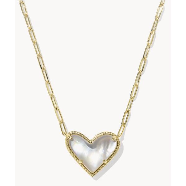 Kendra Scott Ari Heart Statement Pendant Gold Ivory Mother of Pearl Puckett's Fine Jewelry Benton, KY