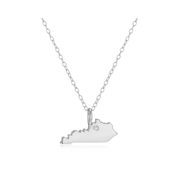 Monte Luna Kentucky State Lab Grown Diamond Pendant, Sterling Silver Puckett's Fine Jewelry Benton, KY