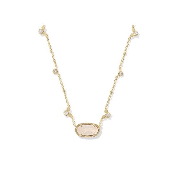 KENDRA SCOTT MICKEY MOUSE ELISA NECKLACE GOLD TONE IRIDSCNT DRUSY Puckett's Fine Jewelry Benton, KY