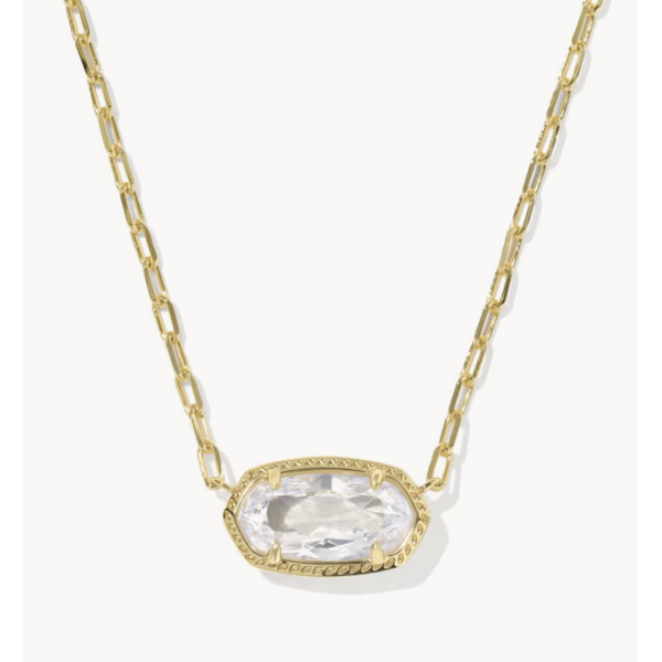 Elisa Luxe Gold Short Pendant Necklace white cz Puckett's Fine Jewelry Benton, KY