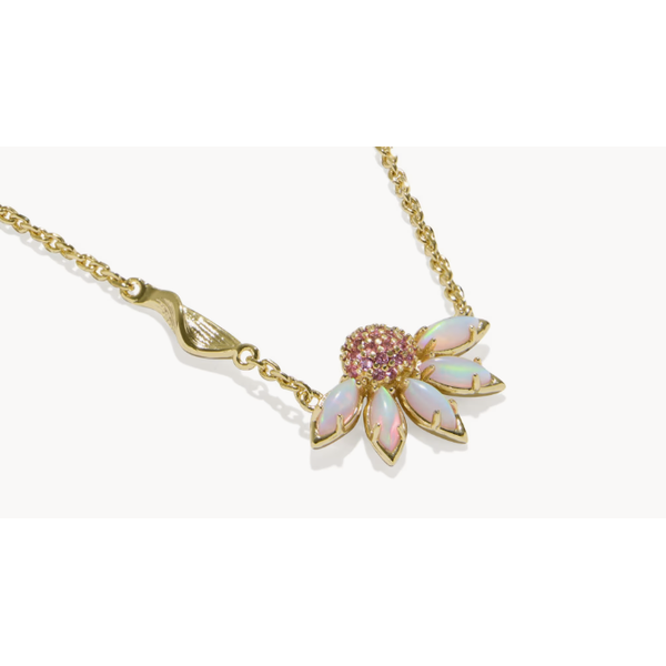 Kendra Scott Anya Flower Pendant, Gold Tone, Light Pink Mix Image 2 Puckett's Fine Jewelry Benton, KY