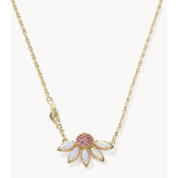 Kendra Scott Anya Flower Pendant, Gold Tone, Light Pink Mix Puckett's Fine Jewelry Benton, KY