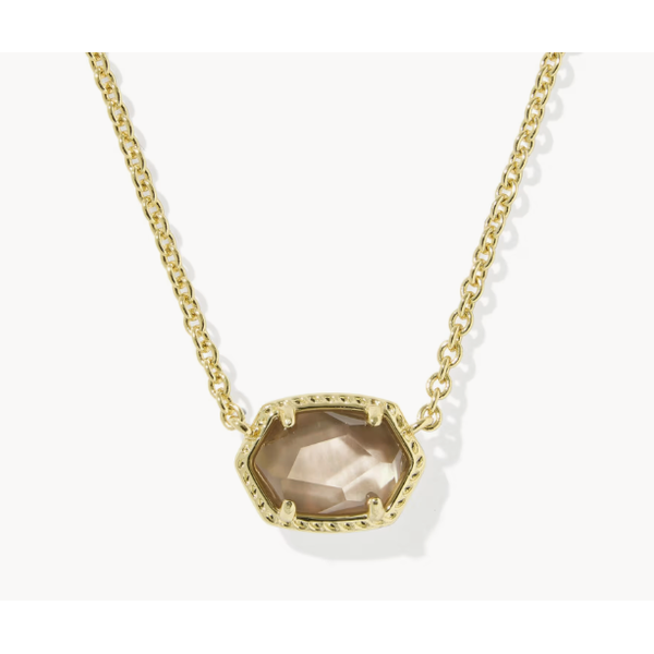 Kendra Scott Daphne Frame Pendant Gold Tone Taupe Mother of Pearl Puckett's Fine Jewelry Benton, KY