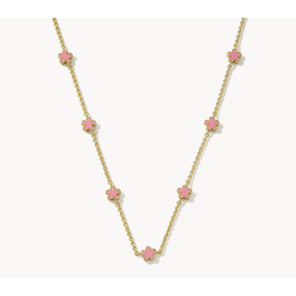 Kendra Scott Jane Strand Necklace, Gold Tone, Dark Pink Enamel Puckett's Fine Jewelry Benton, KY