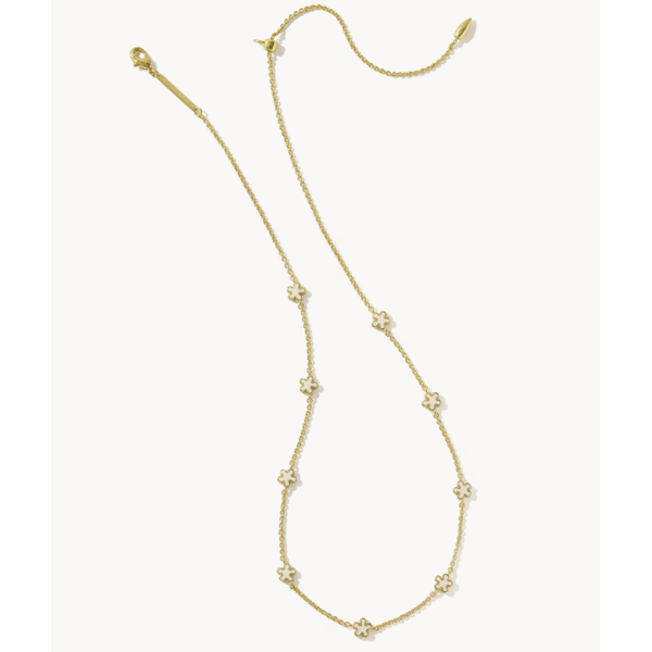 Kendra Scott Jane Strand Necklace, Gold Tone, White Enamel Image 2 Puckett's Fine Jewelry Benton, KY