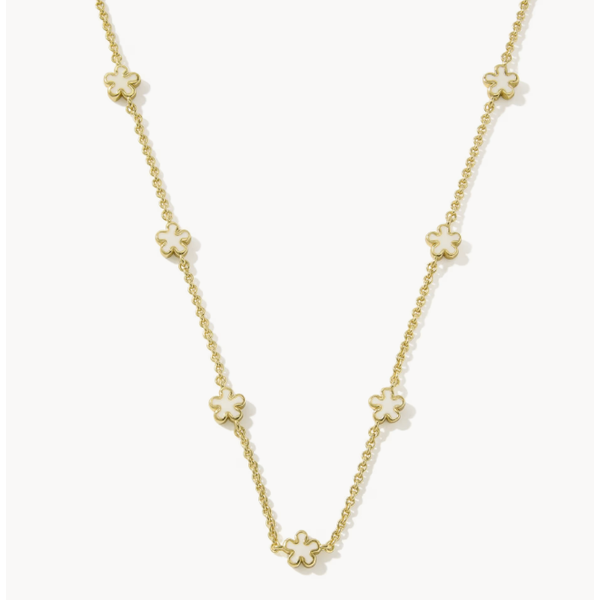 Kendra Scott Jane Strand Necklace, Gold Tone, White Enamel Puckett's Fine Jewelry Benton, KY