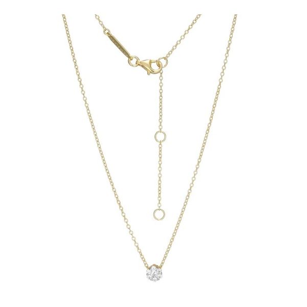 Monte Luna Gold Plated Lab Grown Diamond Cluster-Style Pendant on 18IN Forzatina Cable Chain, .20CT TWT Puckett's Fine Jewelry Benton, KY