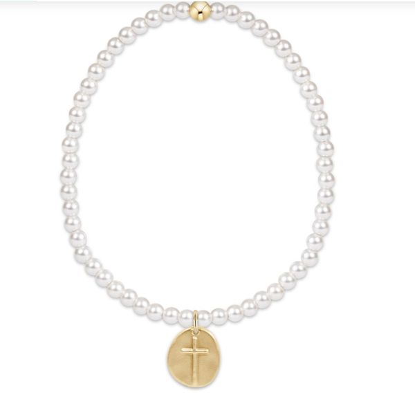 ENEWTON EXTENDS CLASSIC PEARL 3MM BRACELET- INSPIRE SMALL GOLD DISC Puckett's Fine Jewelry Benton, KY