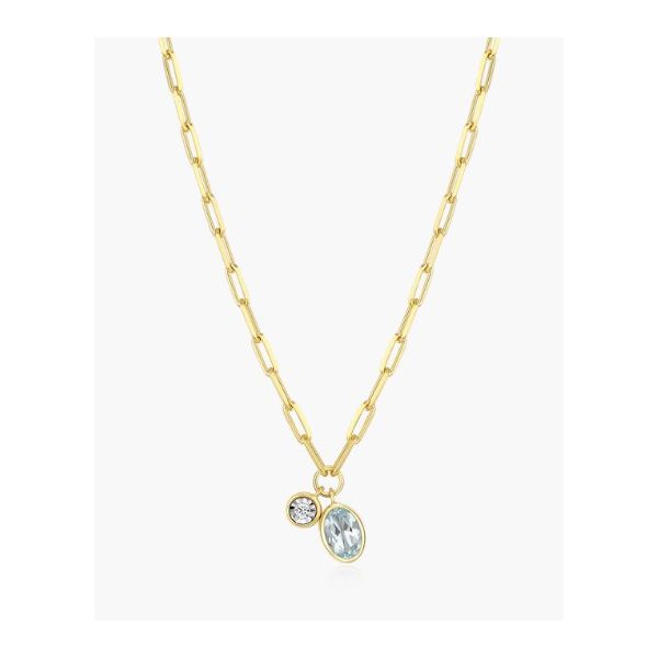 Monte Luna Birthstone Necklace, March, Aquamarine and Lab Diamond Puckett's Fine Jewelry Benton, KY