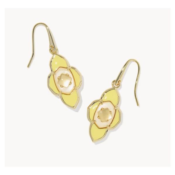 Kendra Scott Abbie Mdln Small Drop Earring Gold Tone Yellow Mix Puckett's Fine Jewelry Benton, KY