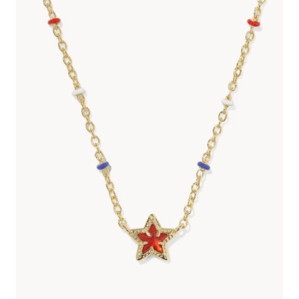 Kendra Scott Mini Cassidy Pendant Necklace Gold Tone Red Illusion Puckett's Fine Jewelry Benton, KY