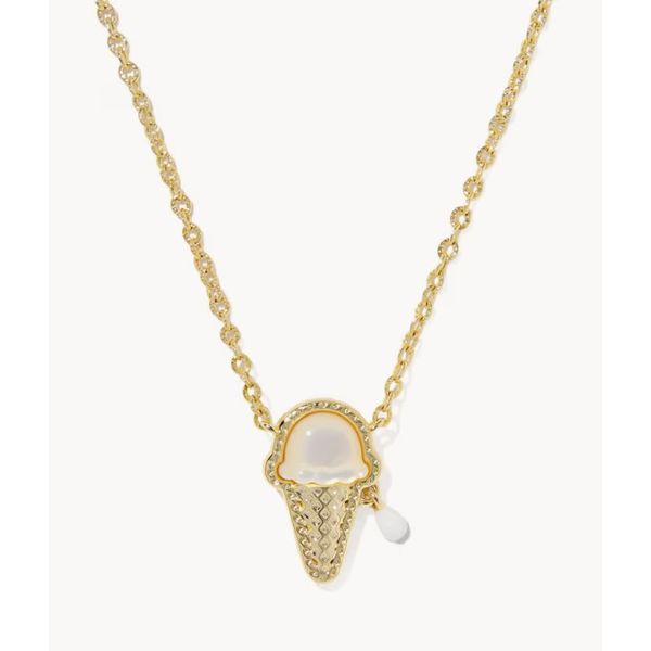 Kendra Scott Ice Cream Pendant/Necklace - Gold Tone Ivory mother of pearl Puckett's Fine Jewelry Benton, KY