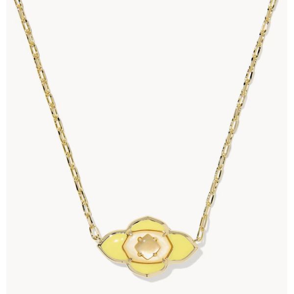 Kendra Scott Abbie Medallion Pendant Gold Metal Yellow Mix Puckett's Fine Jewelry Benton, KY