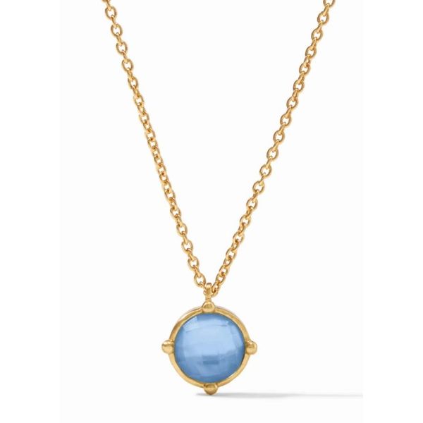 Julie Vos Honeybee Gold Plated Solitaire Necklace - Iridescent Chalcedony Blue - One Size Puckett's Fine Jewelry Benton, KY