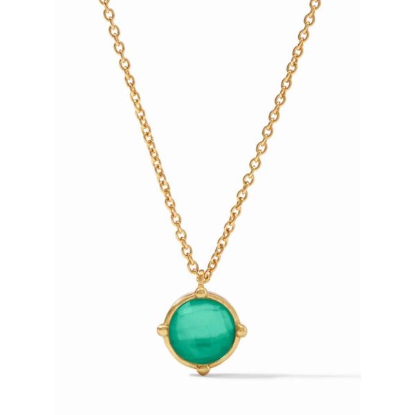 Julie Vos Honeybee Gold Plated Solitaire Necklace - Iridescent Emerald Green - One Size Puckett's Fine Jewelry Benton, KY