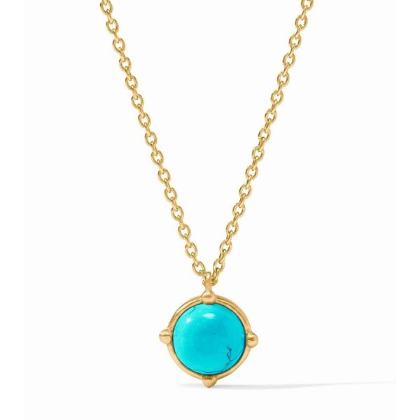 Julie Vos Honeybee Gold Plated Solitaire Necklace - Turquoise Blue - One Size Puckett's Fine Jewelry Benton, KY