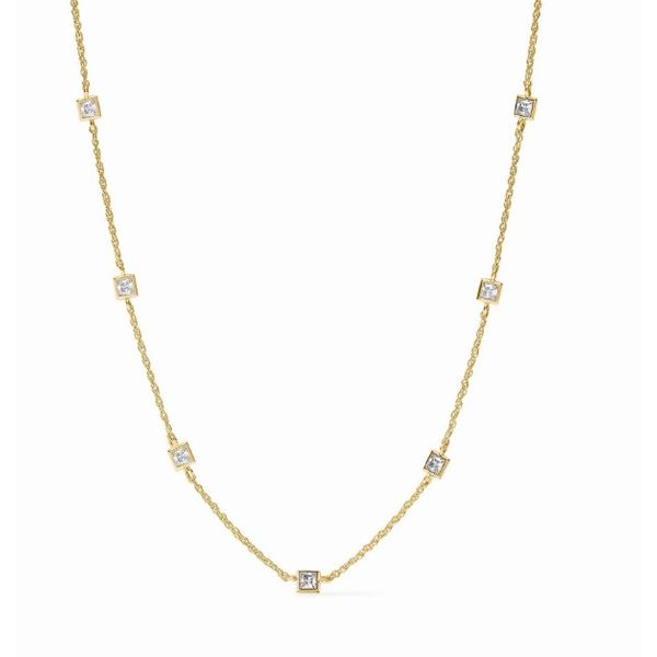 Julie Vos Gold Plated Jolie Delicate Station Necklace, Cubic Zirconia - One Size Puckett's Fine Jewelry Benton, KY