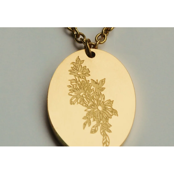 By Grace Jewelry Birth Flower Necklace, September, 14K Gold Electroplated Puckett's Fine Jewelry Benton, KY