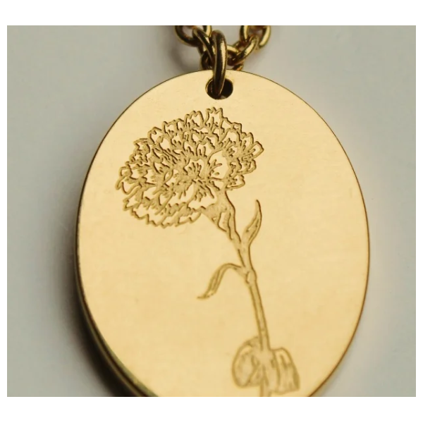 By Grace Jewelry Birth Flower Necklace, October, 14K Gold Electroplated Puckett's Fine Jewelry Benton, KY