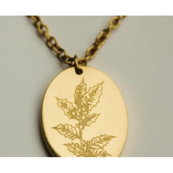 By Grace Jewelry Birth Flower Necklace, December, 14K Gold Electroplated Puckett's Fine Jewelry Benton, KY