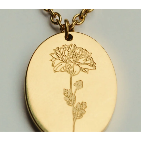 By Grace Jewelry Birth Flower Necklace, November, 14K Gold Electroplated Puckett's Fine Jewelry Benton, KY