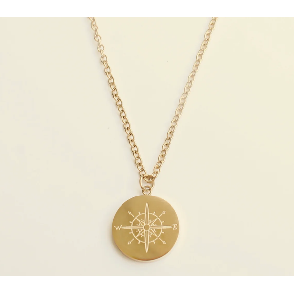 By Grace Jewelry Forgiven Compass Necklace, 14K Gold Electroplated Puckett's Fine Jewelry Benton, KY